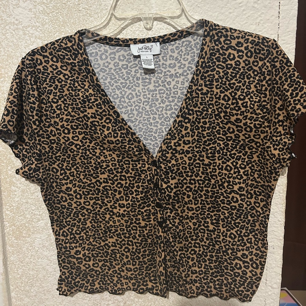 Leopard Button-Down Shirt - Black and Brown